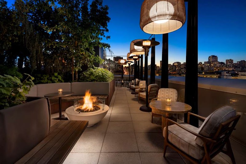 Rooftop bar with city views
