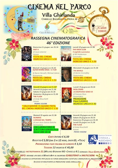 Cinema nel parco Villa Ghirlanda