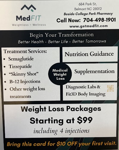 MedFIT Weight Loss and Wellness, Medically Supervised Weight Management and Men's Testosterone Clinic 684 Park St Belmont NC photo 5