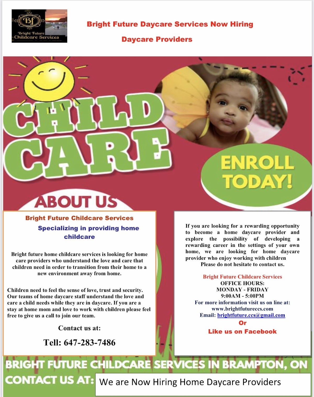 Exterior photo of Bright Future Childcare Services Inc.
