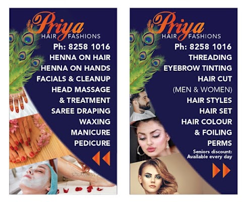 Priya Hair Fashions | Beauty Salon and Indian Hair Dressers Services in Salisbury Adelaide photo 3