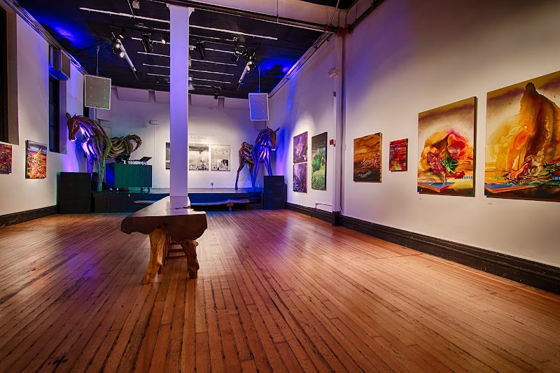 Dynamic contemporary art gallery setting