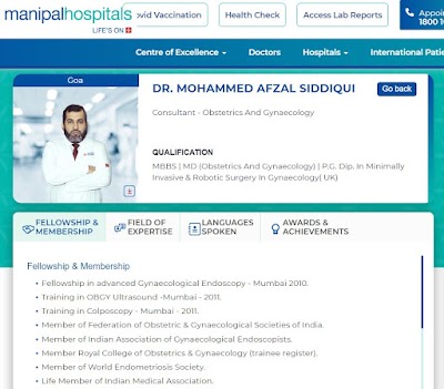 Dr.Mohammed Afzal Siddiqui (Advanced Laparoscopic & Robotic Gynaecological Surgeon) Panaji / Porvorim / Mapusa / North Goa - Image 3