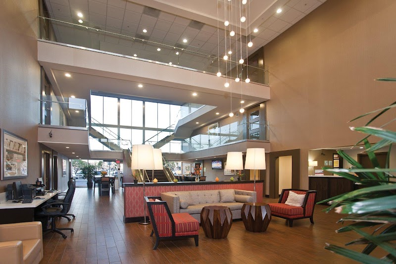 Mid-Century Modern multi-level lobby
