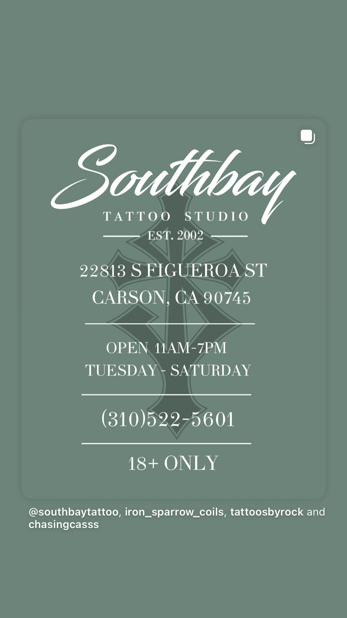 Southbay Tattoo Studio tattoo parlor in Torrance, CA