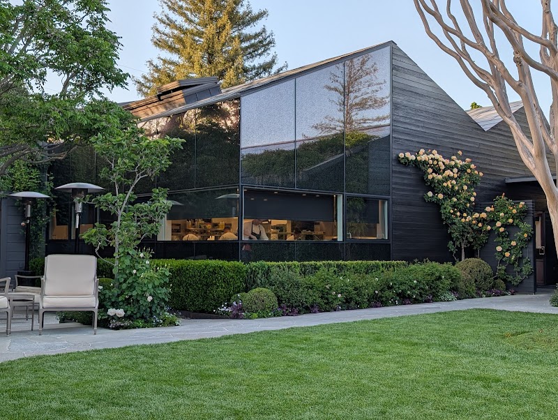 Warm, sophisticated setting with outdoor seating
