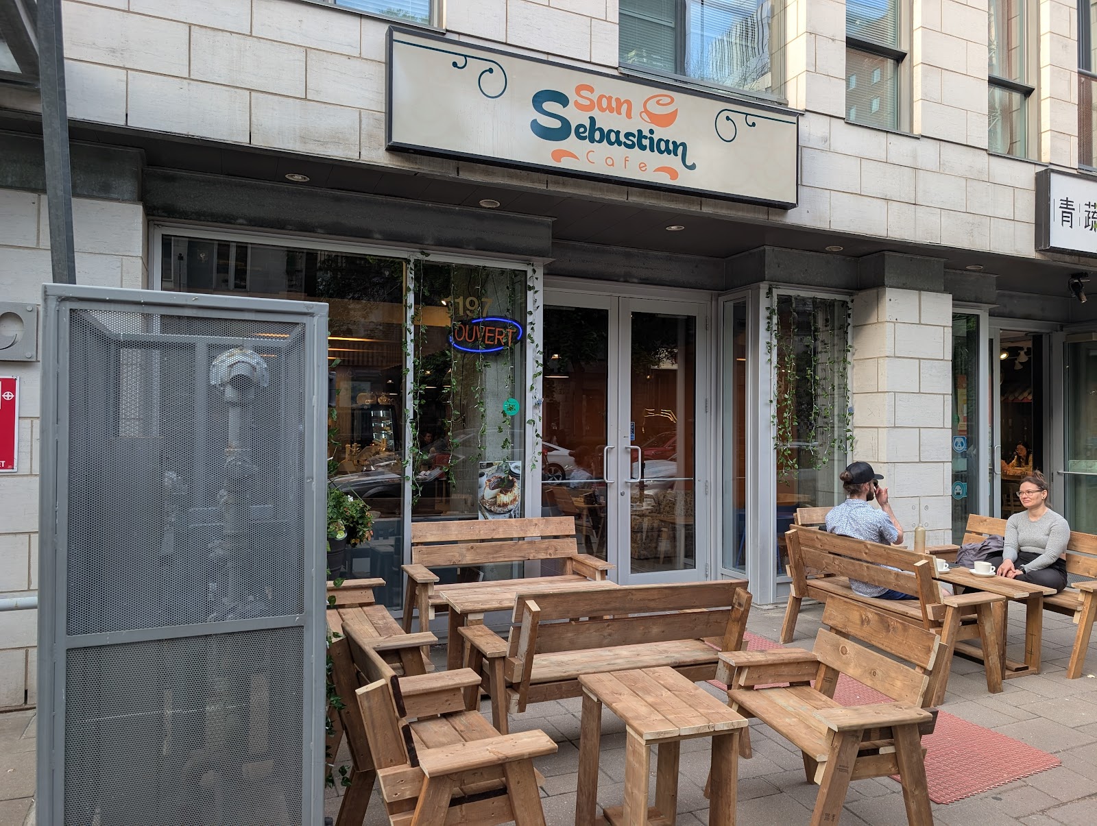 A selection of pastries on display at the cafe counter