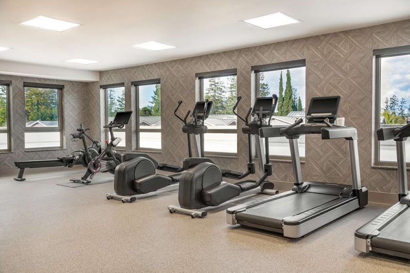 Outdoor pool and exercise room