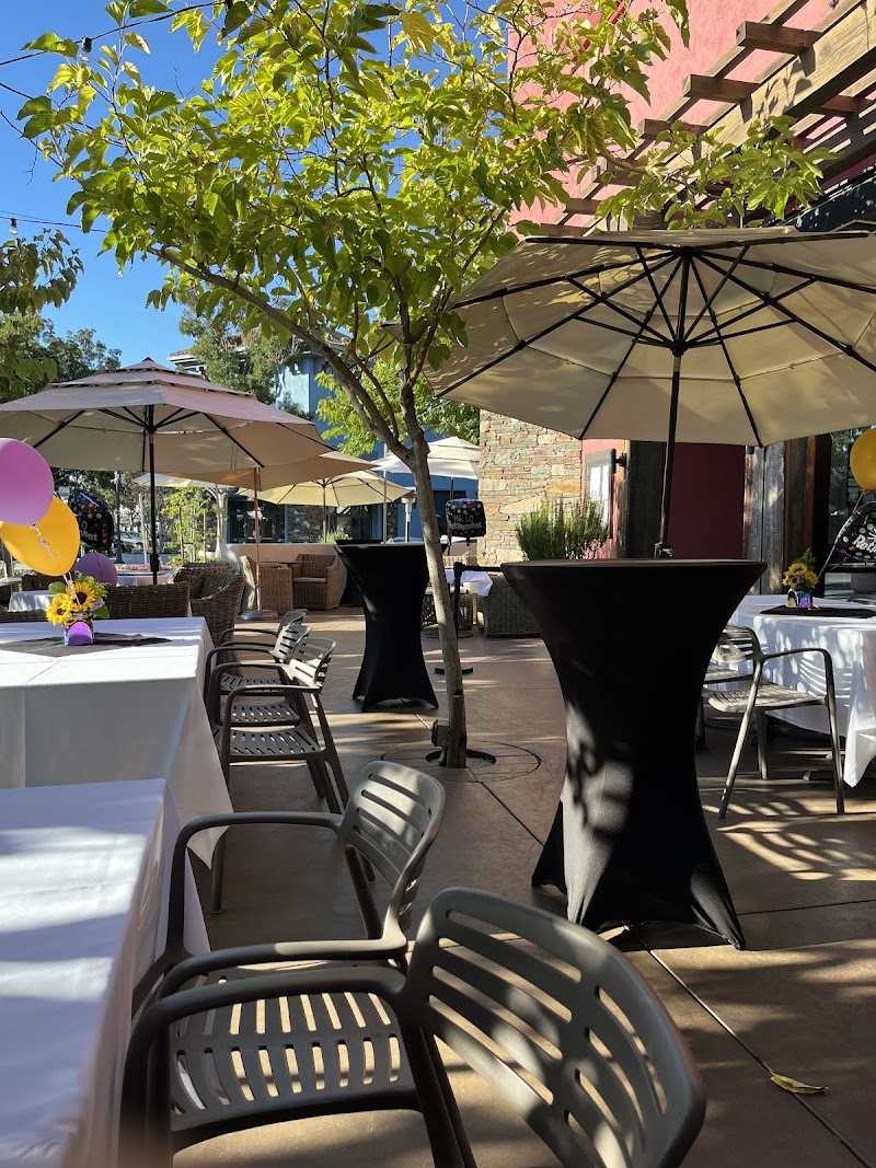Outdoor terrace with heaters