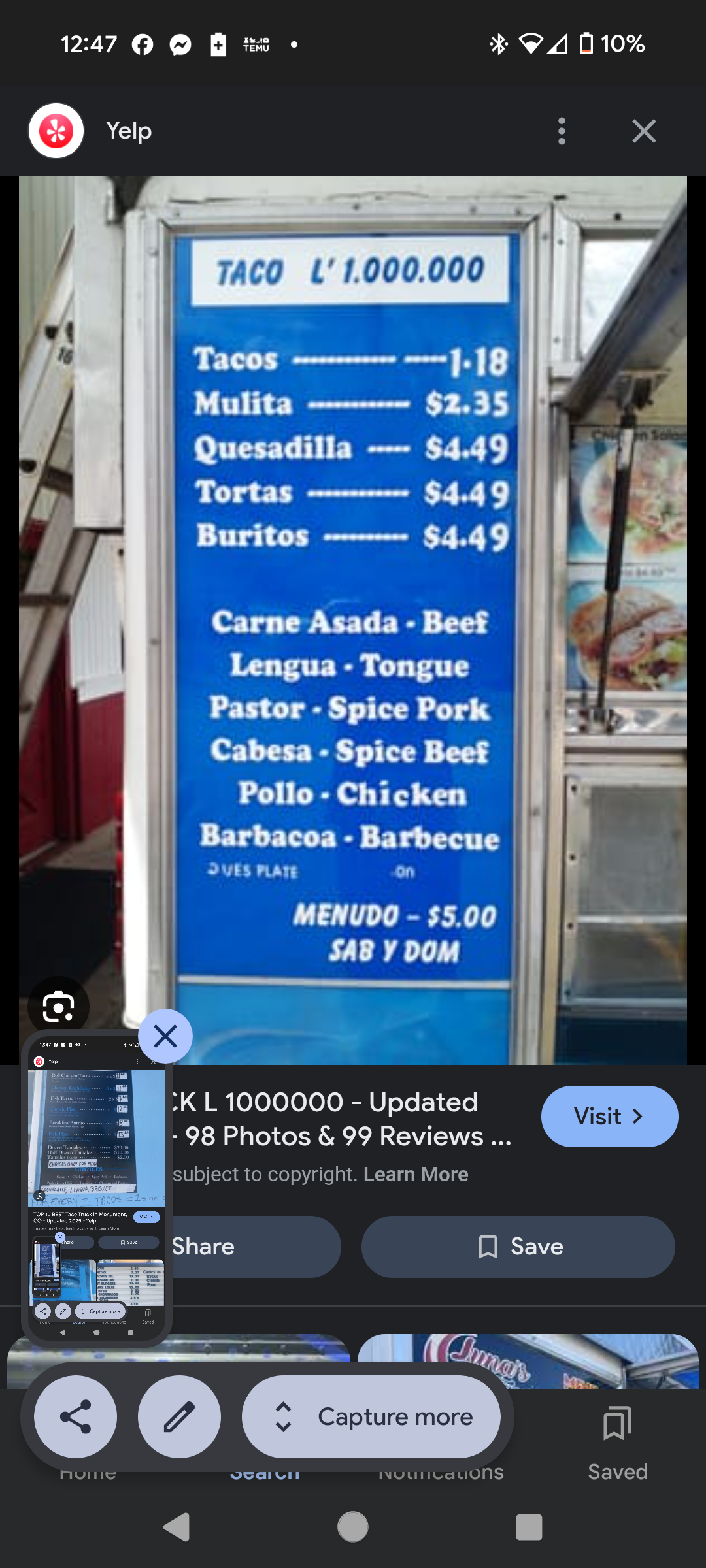 Plate of tacos at Taco-licioso