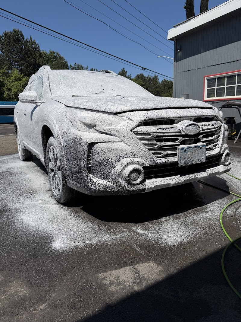 Before and after comparison of a full bumper replacement and panel painting