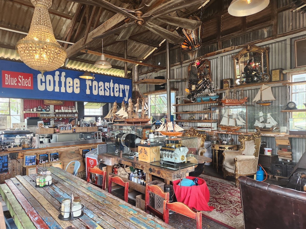The Blue Shed Coffee Roastery restaurant in Mossel Bay, Garden Route