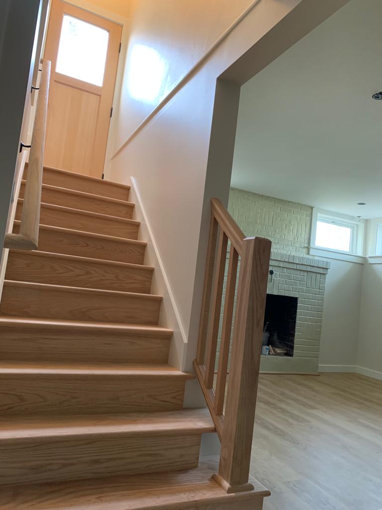 Multiple coats of primer and paint applied to bare wood for long-lasting durability and clean appearance.