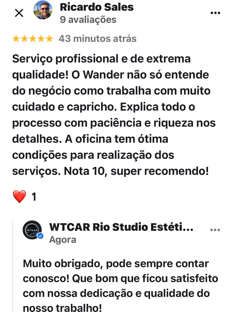 Foto de WTCAR Rio Studio Estética Automotiva | Barra da Tijuca | Pintura e funilaria | Vitrificação cerâmica | Insulfilme
