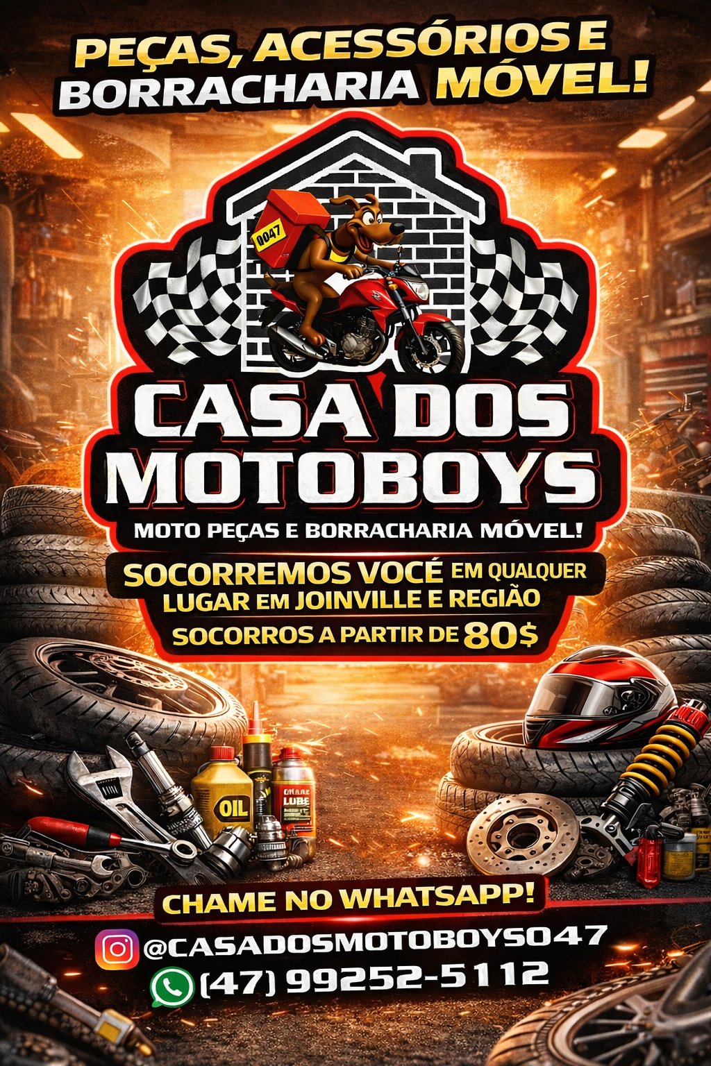 Borracharia móvel e auto peças @casadosmotoboys047