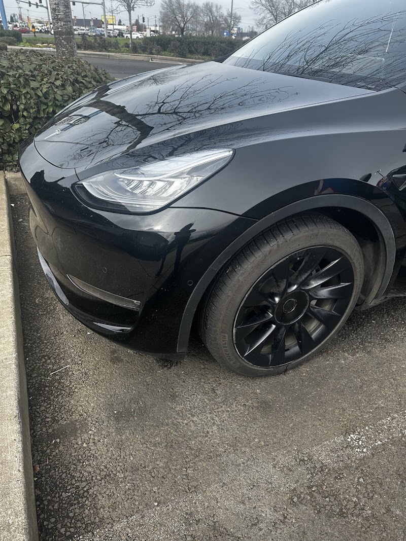 Before and after collision damage repair on sedan