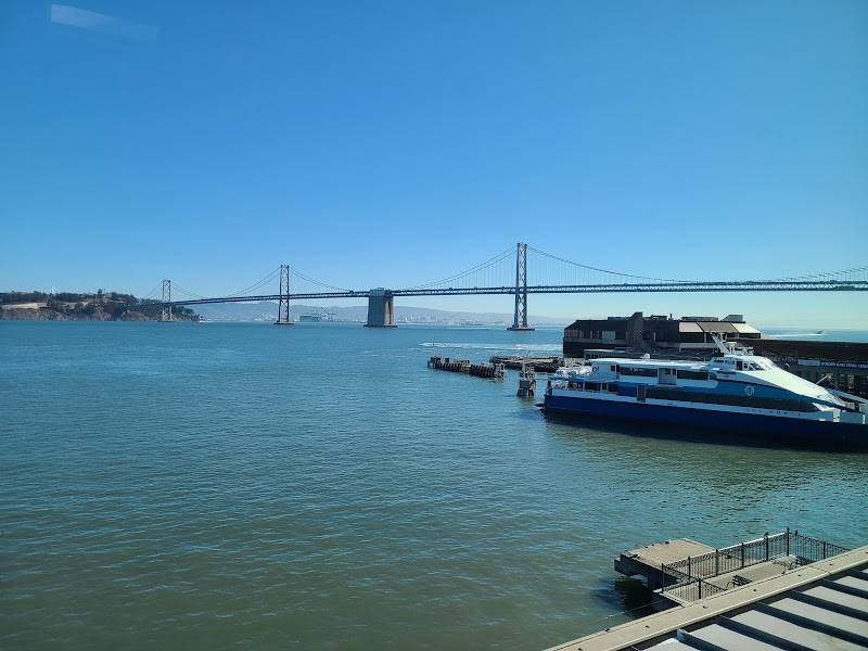 Iconic Ferry Building setting with Bay and Oakland Bridge views