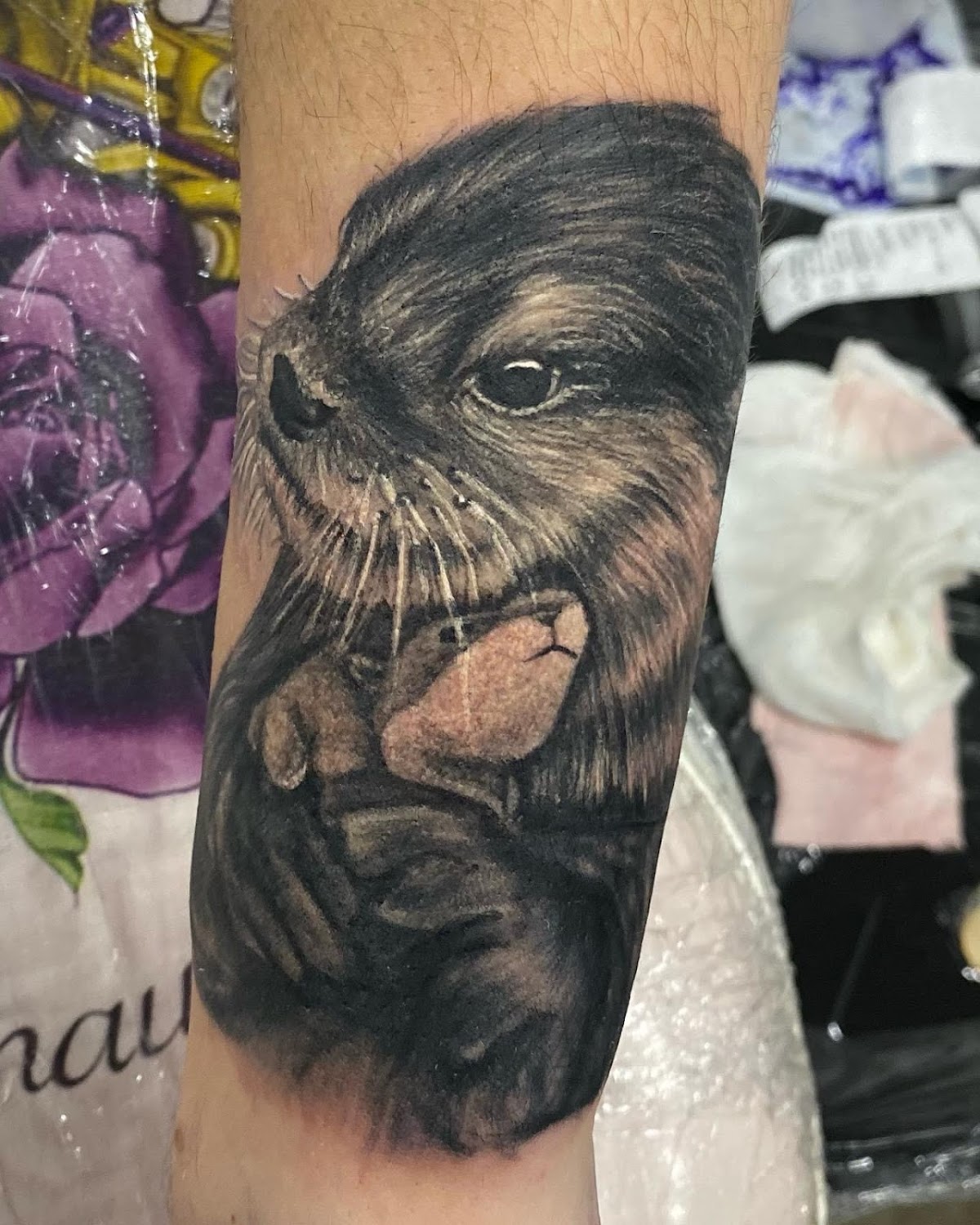 Teal Tiger Tattoo tattoo work — photo 3