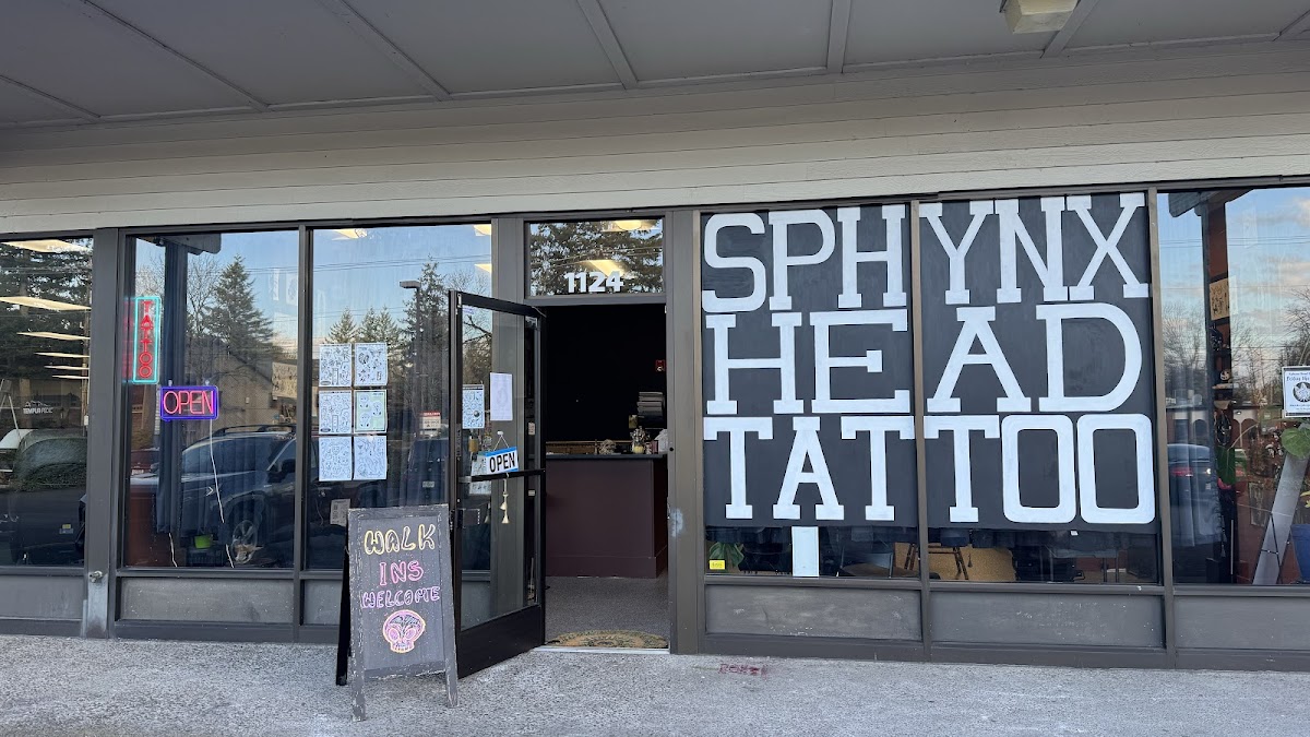 Sphynx head tattoo — tattoo studio near Gresham
