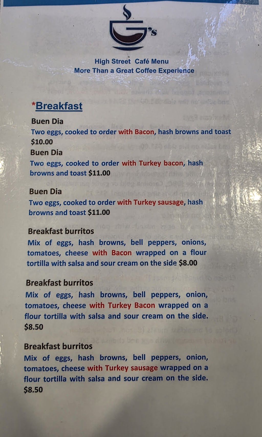 G’s High Street Café