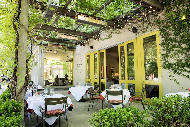 Vine-covered terrace with outdoor seating
