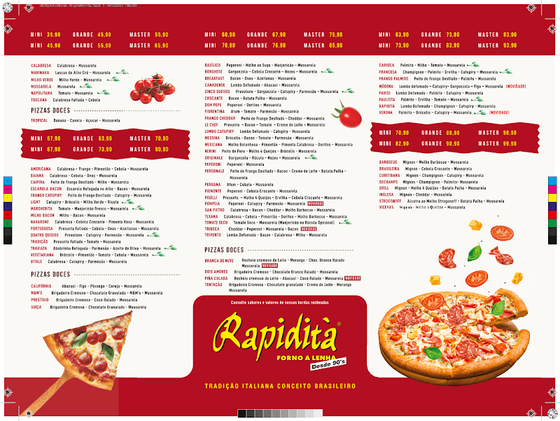 Foto de Rapidità Pizzaria - Unidade Água Verde. Forno a lenha, massa artesanal, recheada, entrega com rapidez,.