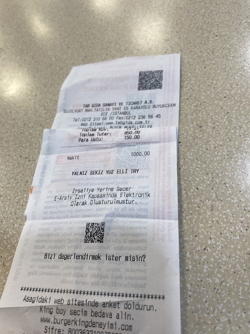 Burger King - Beylikdüzü Carrefour - Büyükçekmece Fast Food