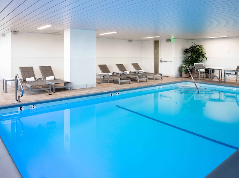 Indoor pool and sleek grill