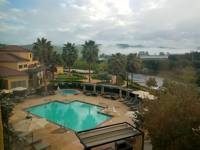 Outdoor pool and hot tub