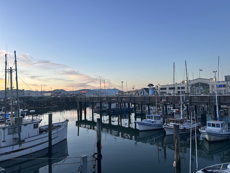 Waterfront dining on a working pier