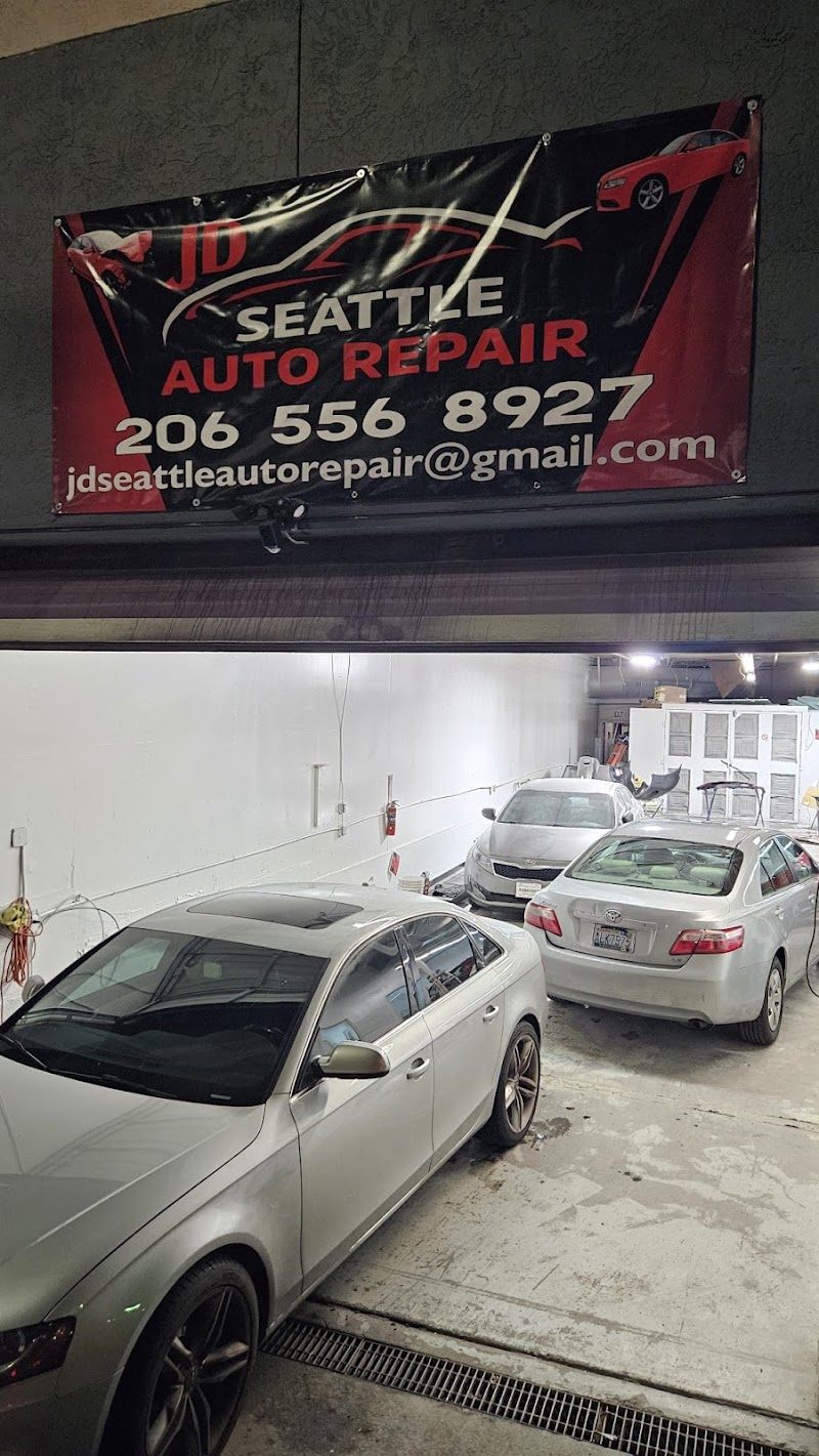 Before and after: major dent and scratch repair on side panel, restored to factory finish.